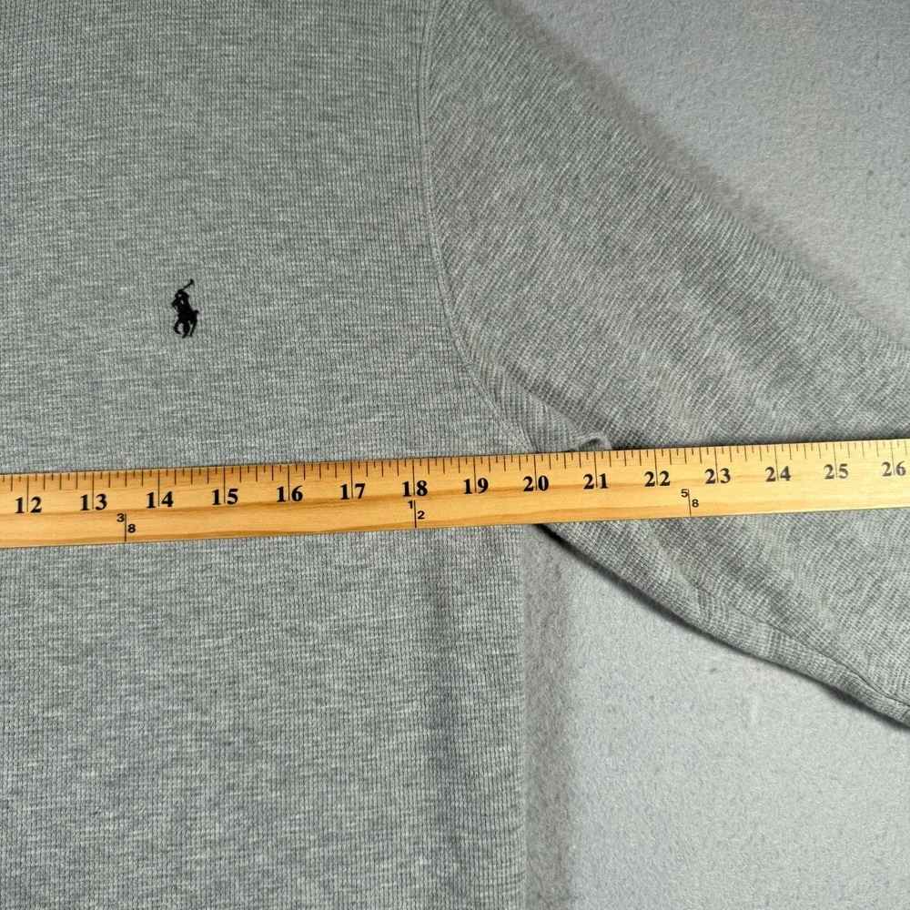 Polo Ralph Lauren Mens XL Gray Waffle Knit Thermal‎ Long Sleeve Crewneck Shirt